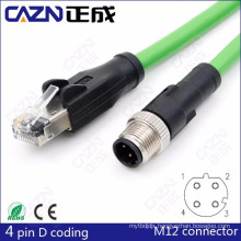 m12 industrial ethernet connectors B code D code X code ethernet connector